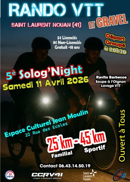 SOLOGNIGHT - Rando VTT Gravel Nocturne à Saint-Laurent-Nouan